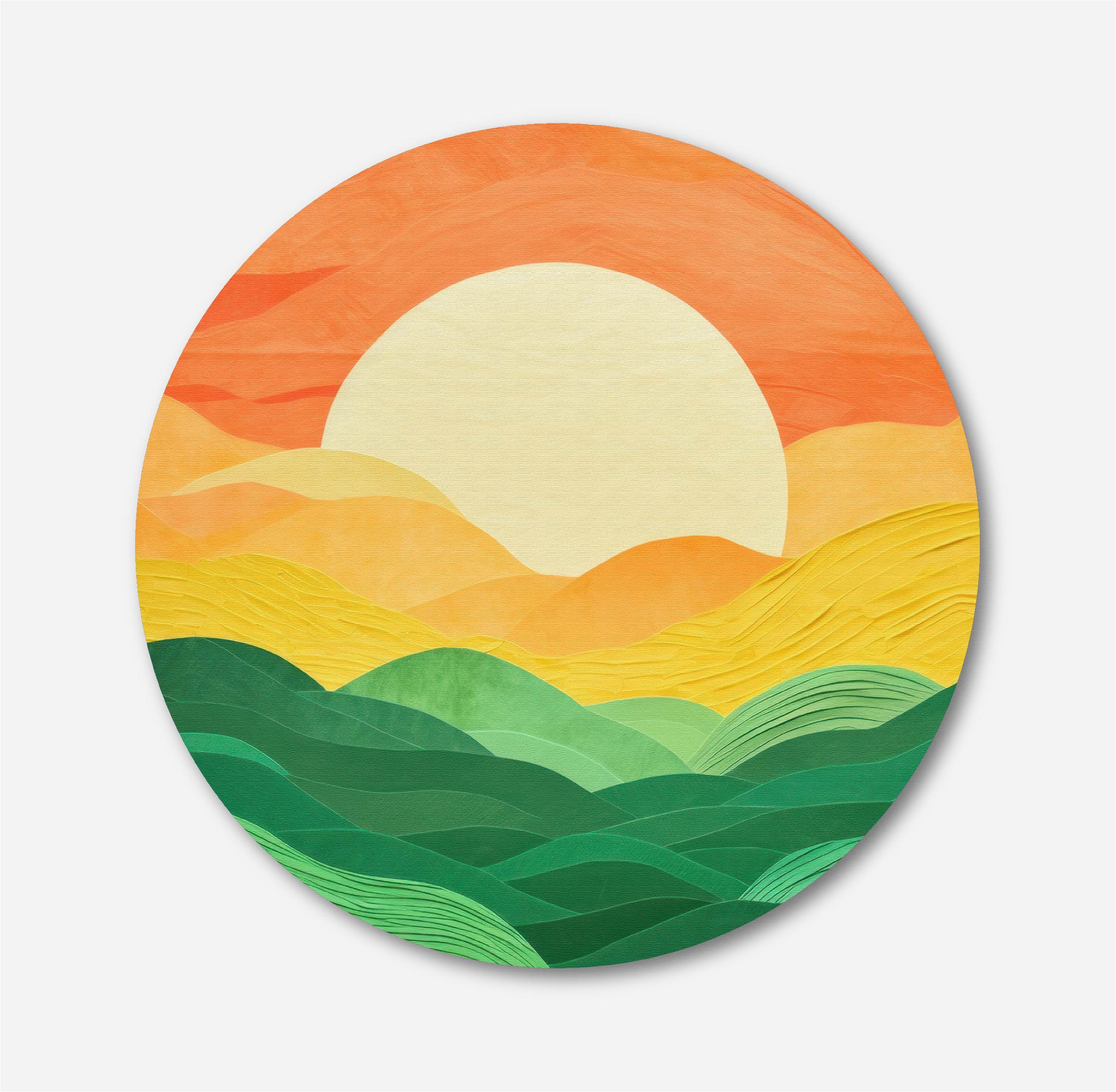 Sunset Pattern Circular Canvas Frame Circular Canvas Frame Premium Wall Art Canvas by MeriDeewar