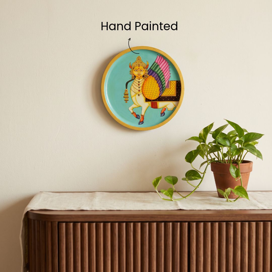 Surabhi | Hand-Painted Wall Art Plate Curate Premium Wall Art Canvas by MeriDeewar