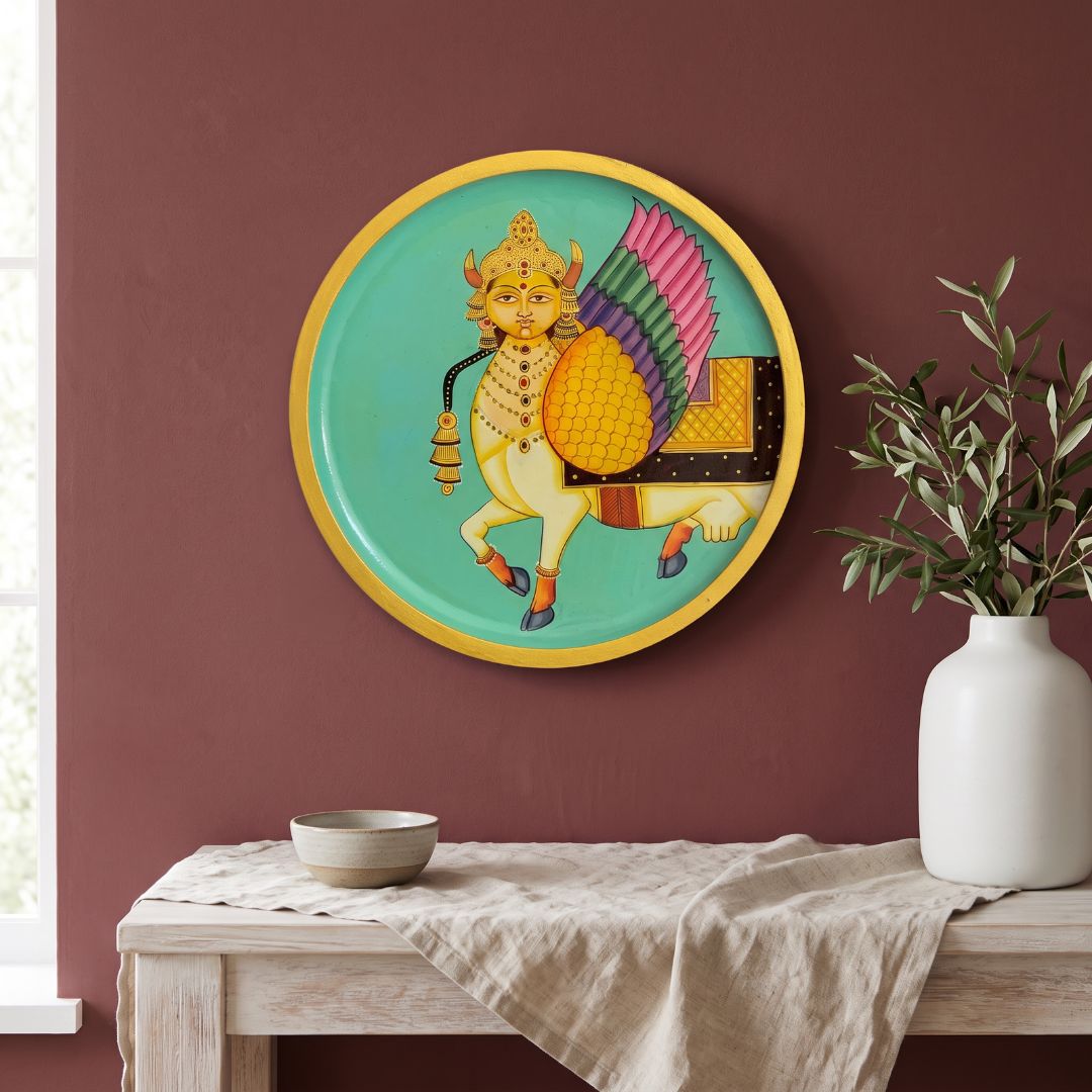 Surabhi | Hand-Painted Wall Art Plate Curate Premium Wall Art Canvas by MeriDeewar