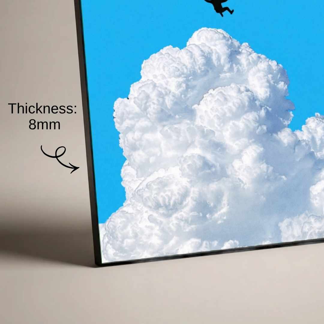 "Take The Leap" Inspirational Sky and Cloud Poster | Vertical Borderless Art Frame Poster Premium Wall Art Canvas by MeriDeewar
