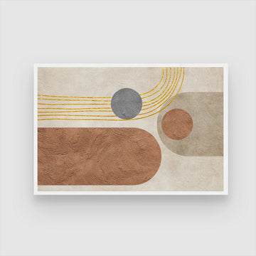 Terra Rhythm – Modern Abstract Geometric Wall Art Print 2 : 3 Horizontal Premium Wall Art Canvas by MeriDeewar