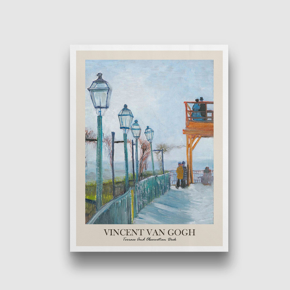 Terrace And Observation Deck Painting by Vincent van Gogh 3 : 4 Vertical New Premium Wall Art Canvas by MeriDeewar