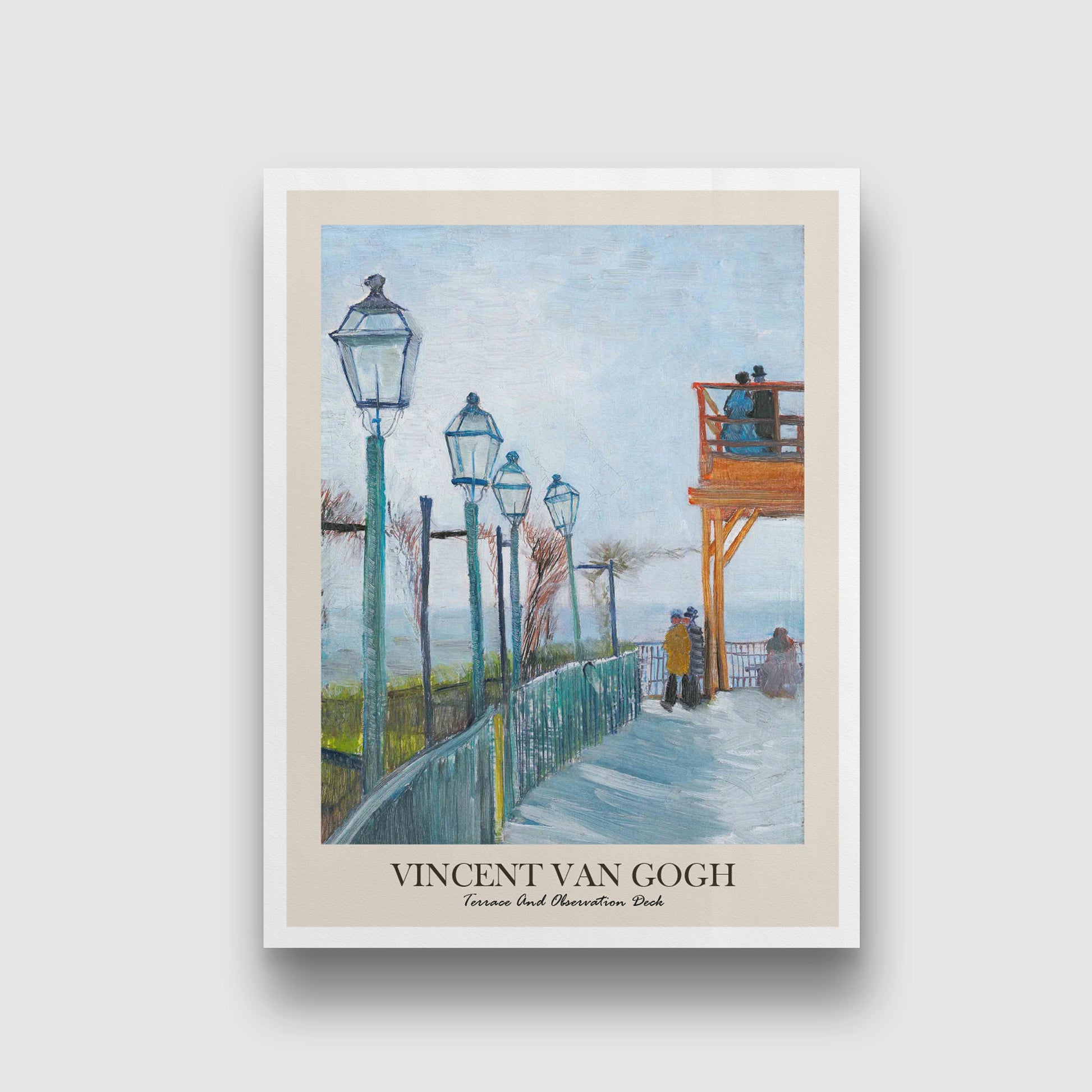 Terrace And Observation Deck Painting by Vincent van Gogh 3 : 4 Vertical New Premium Wall Art Canvas by MeriDeewar