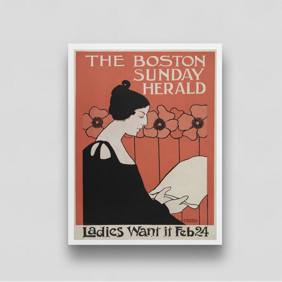 The Boston Sunday Herald by Poster 3 : 4 Vertical New Premium Wall Art Canvas by MeriDeewar