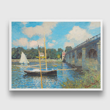 The Bridge at Argenteuil Claude Monet 3 : 4 Horizontal New Premium Wall Art Canvas by MeriDeewar