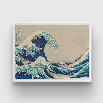 The Great Wave off Kanagawa Painting By Katsushika Hokusai 3 : 4 Horizontal New Premium Wall Art Canvas by MeriDeewar