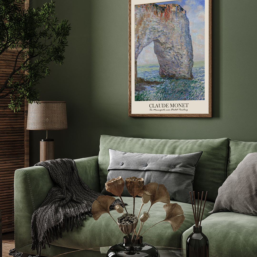 The Manneporte near Etretat Painting by Claude Monet 3 : 4 Vertical New Premium Wall Art Canvas by MeriDeewar