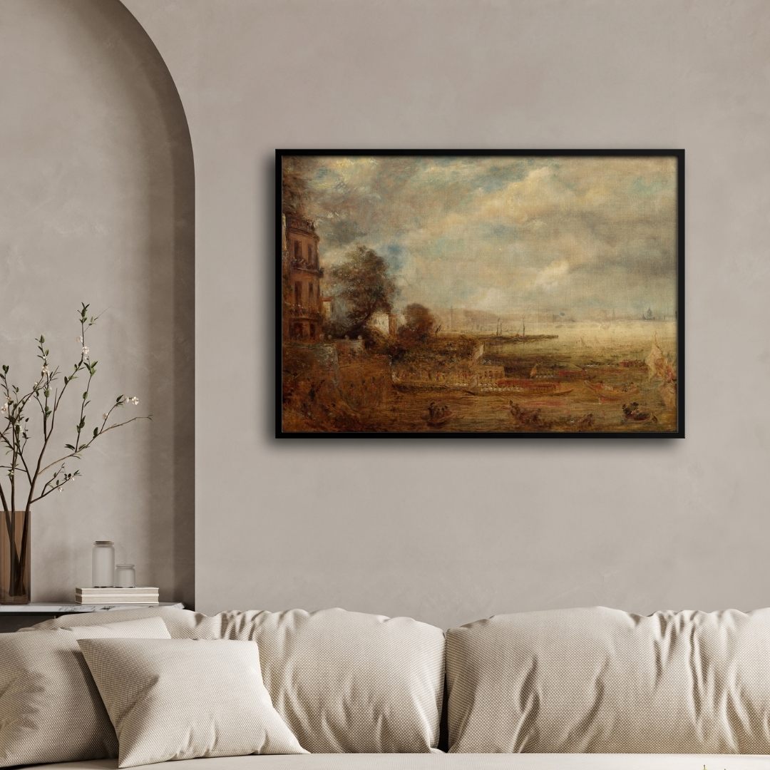 The Opening of Waterloo Bridge - Iconic Landscape Painting 2 : 3 Horizontal Premium Wall Art Canvas by MeriDeewar