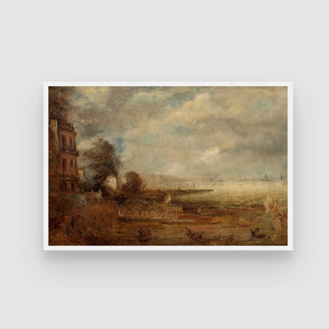 The Opening of Waterloo Bridge - Iconic Landscape Painting 2 : 3 Horizontal Premium Wall Art Canvas by MeriDeewar