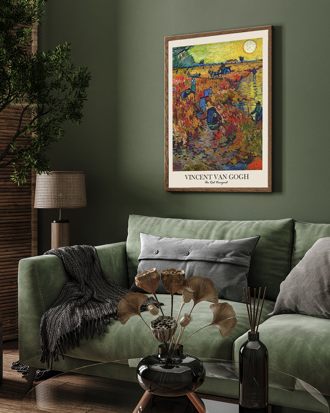 The Red Vineyard Painting by Vincent van Gogh 3 : 4 Vertical New Premium Wall Art Canvas by MeriDeewar