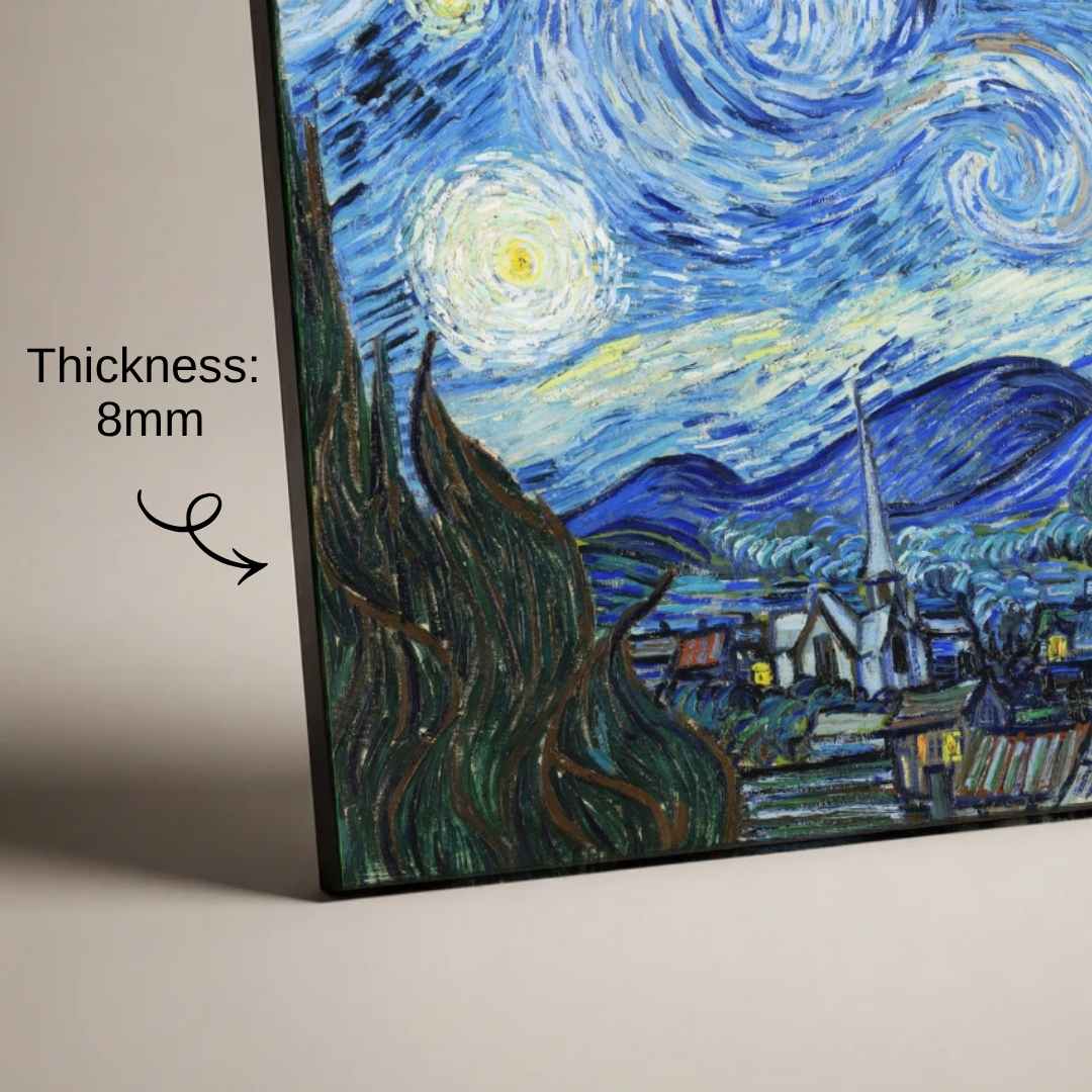 "The Starry Night" Masterpiece | Horizontal Borderless Art Frame Poster Premium Wall Art Canvas by MeriDeewar