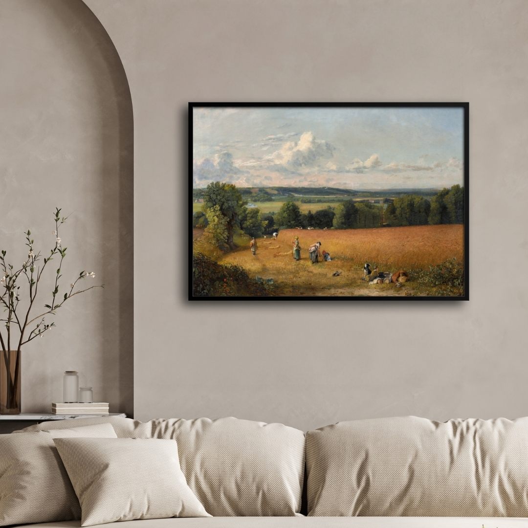 The Wheat Field Landscape Art - Home Decor Painting 2 : 3 Horizontal Premium Wall Art Canvas by MeriDeewar