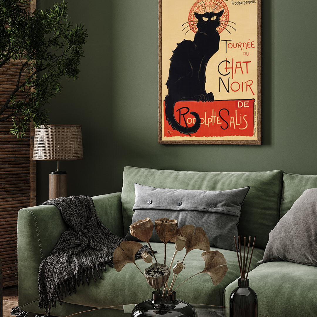 Tournee Du Chat Noir Black Cat Poster 3 : 4 Vertical New Premium Wall Art Canvas by MeriDeewar