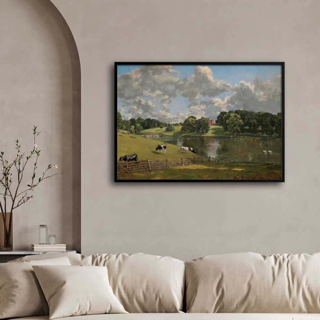 Tranquil Estate – Countryside Reflections Canvas Art 2 : 3 Horizontal Premium Wall Art Canvas by MeriDeewar
