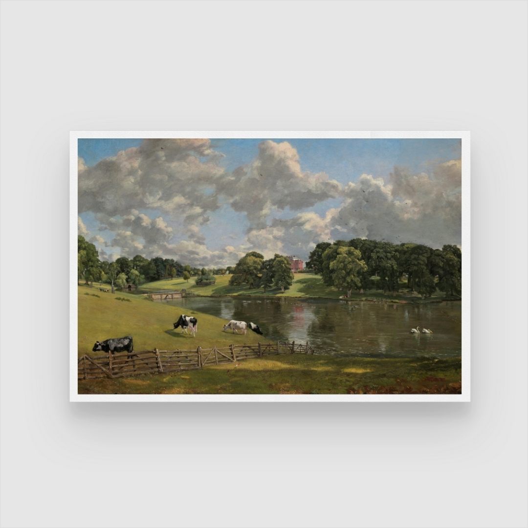Tranquil Estate – Countryside Reflections Canvas Art 2 : 3 Horizontal Premium Wall Art Canvas by MeriDeewar