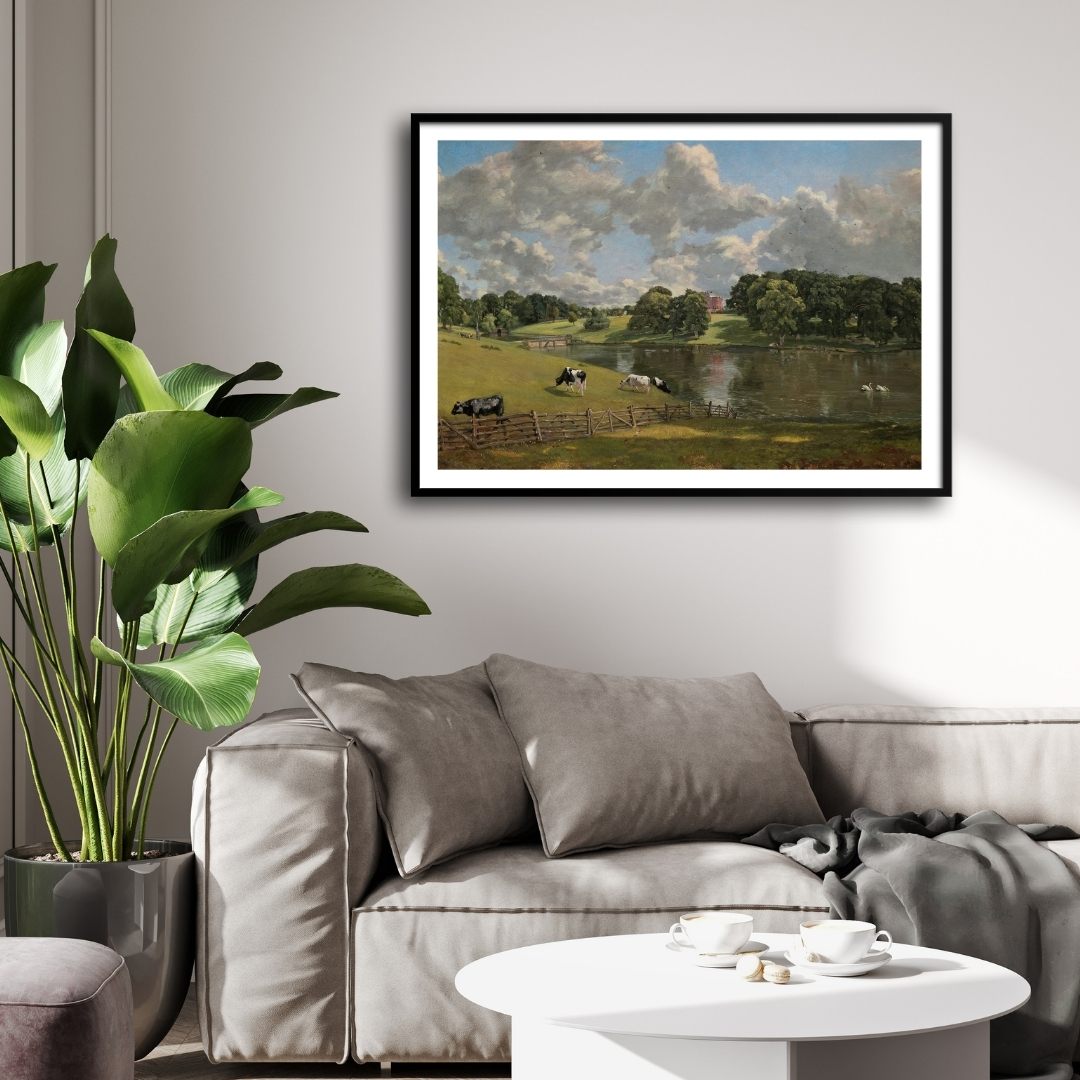 Tranquil Estate – Countryside Reflections Canvas Art 2 : 3 Horizontal Premium Wall Art Canvas by MeriDeewar