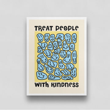 Treat People With Kindness Poster 3 : 4 Vertical New Premium Wall Art Canvas by MeriDeewar