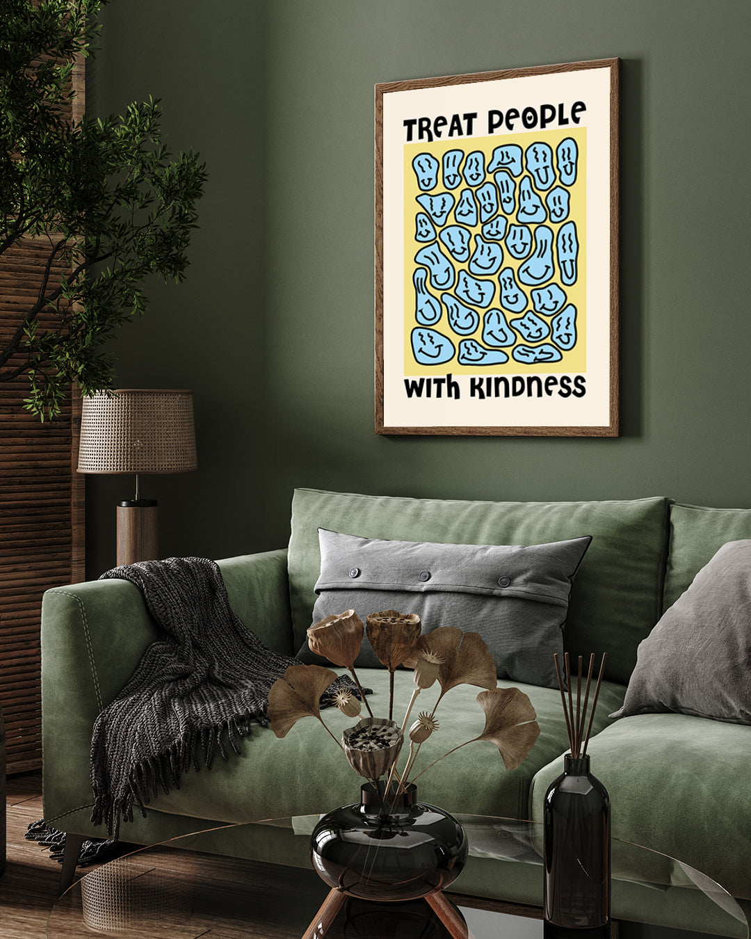 Treat People With Kindness Poster 3 : 4 Vertical New Premium Wall Art Canvas by MeriDeewar