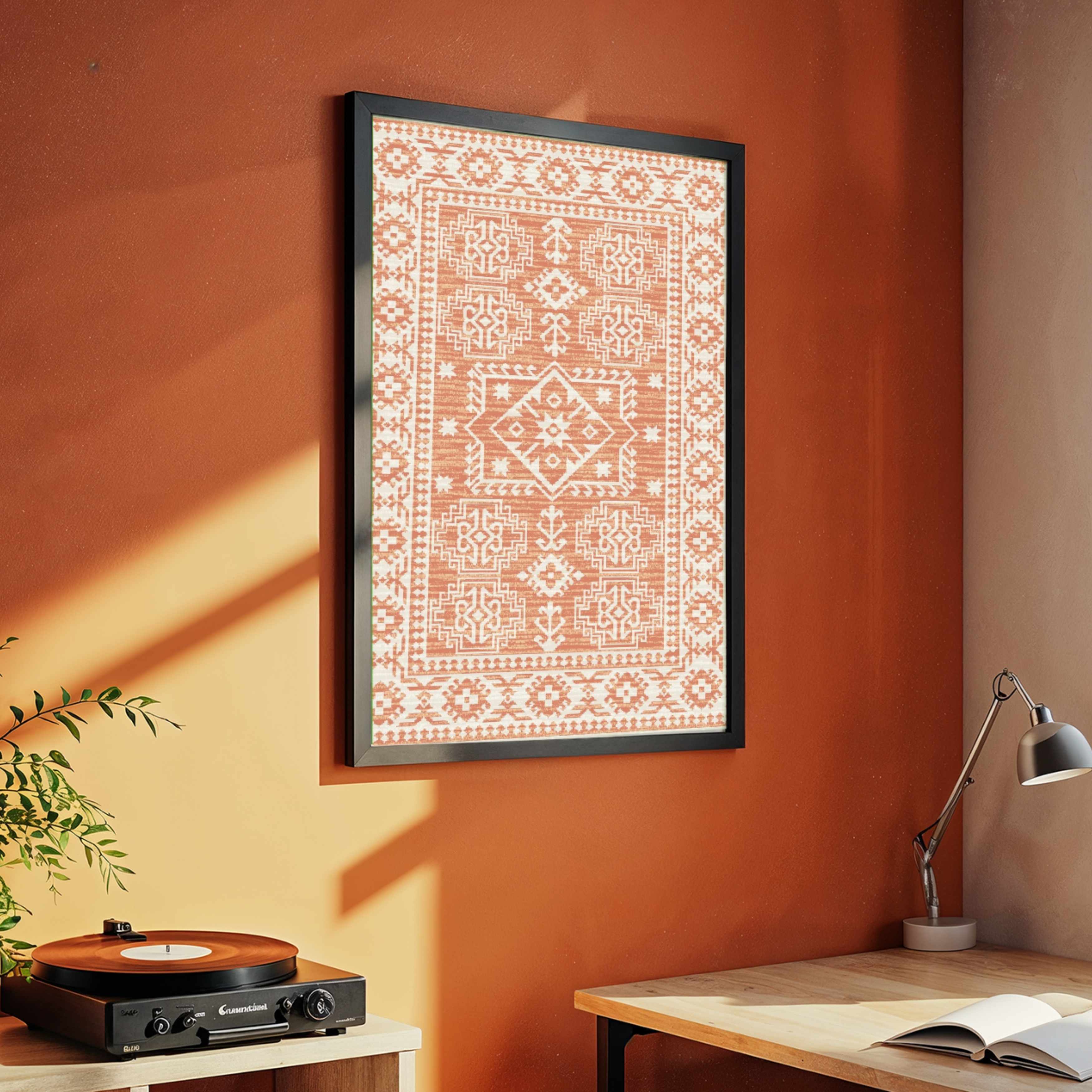 "Tribal Kilim" Modern Ethnic Art Giclée Print | Fine Art Wall Art 2 : 3 Vertical Premium Wall Art Canvas by MeriDeewar