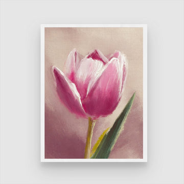 Tulip Flower Abstract Painting - Modern Wall Art for Home 3 : 4 Vertical New Premium Wall Art Canvas by MeriDeewar