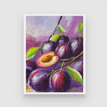 Unique Plum Abstract Painting - Ideal for Modern Interiors 3 : 4 Vertical New Premium Wall Art Canvas by MeriDeewar