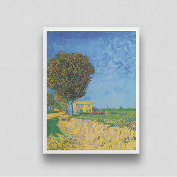 Van Gogh Avenue at Arles With Houses Painting 3 : 4 Vertical New Premium Wall Art Canvas by MeriDeewar