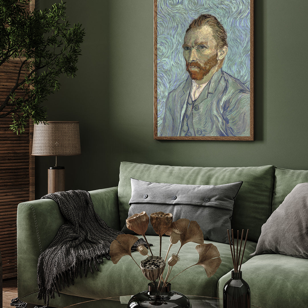 Van Gogh Blue Portrait Painting 3 : 4 Vertical New Premium Wall Art Canvas by MeriDeewar