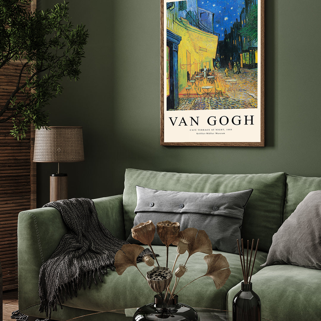 Van Gogh Cafe Terrace at Night Painting 3 : 4 Vertical New Premium Wall Art Canvas by MeriDeewar