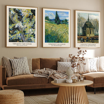 Van Gogh Gallery Wall Set of 3 Walls Premium Wall Art Canvas by MeriDeewar