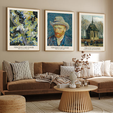 Van Gogh Gallery Wall Set of 3 Walls Premium Wall Art Canvas by MeriDeewar