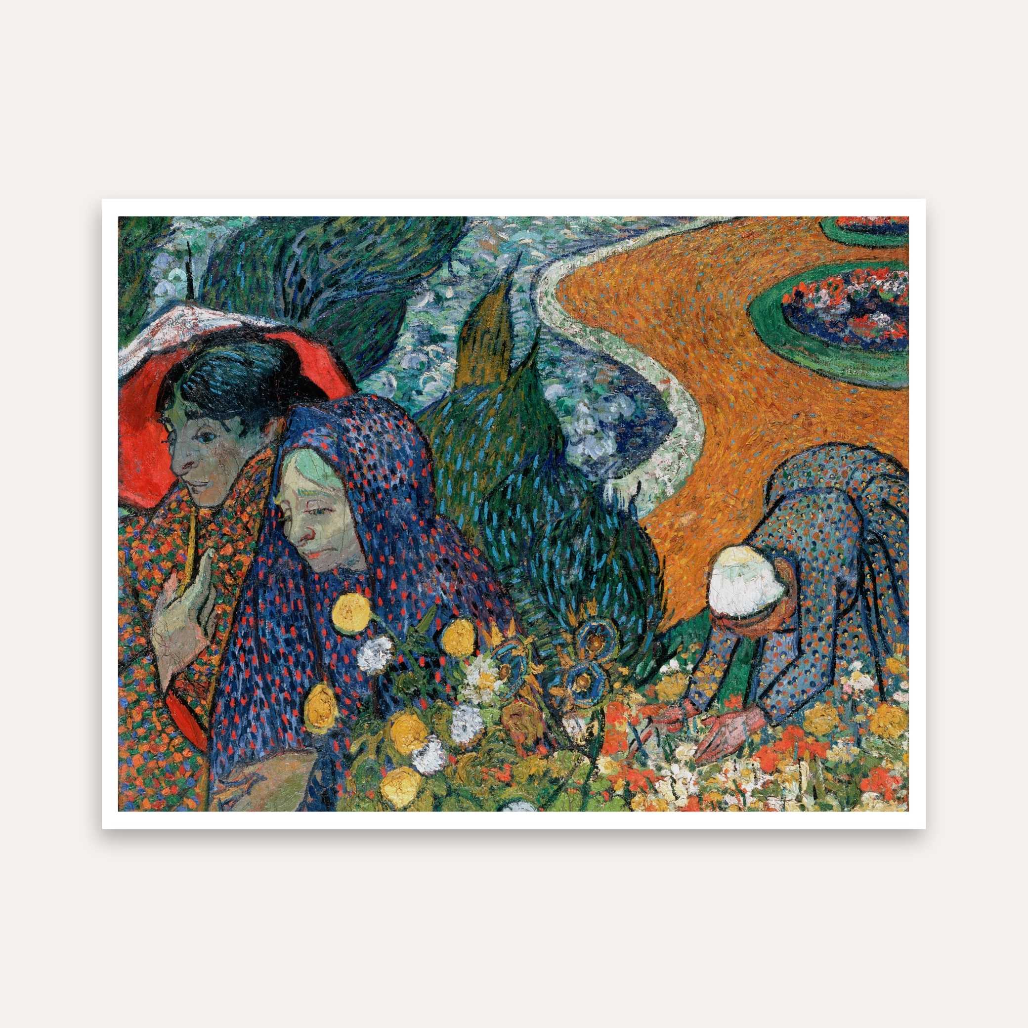 Van Gogh Garden Painting for Living Room | Floral Wall Art | Giclée Fine Art Print 4 : 3 Horizontal Premium Wall Art Canvas by MeriDeewar