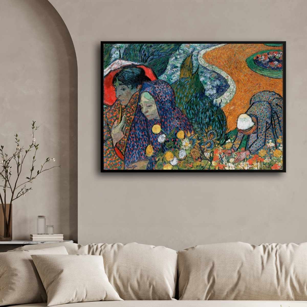 Van Gogh Garden Painting for Living Room | Floral Wall Art | Giclée Fine Art Print 4 : 3 Horizontal Premium Wall Art Canvas by MeriDeewar