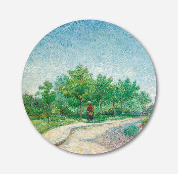 Van Gogh Park Trail Painting Circular Canvas Frame Circular Canvas Frame Premium Wall Art Canvas by MeriDeewar