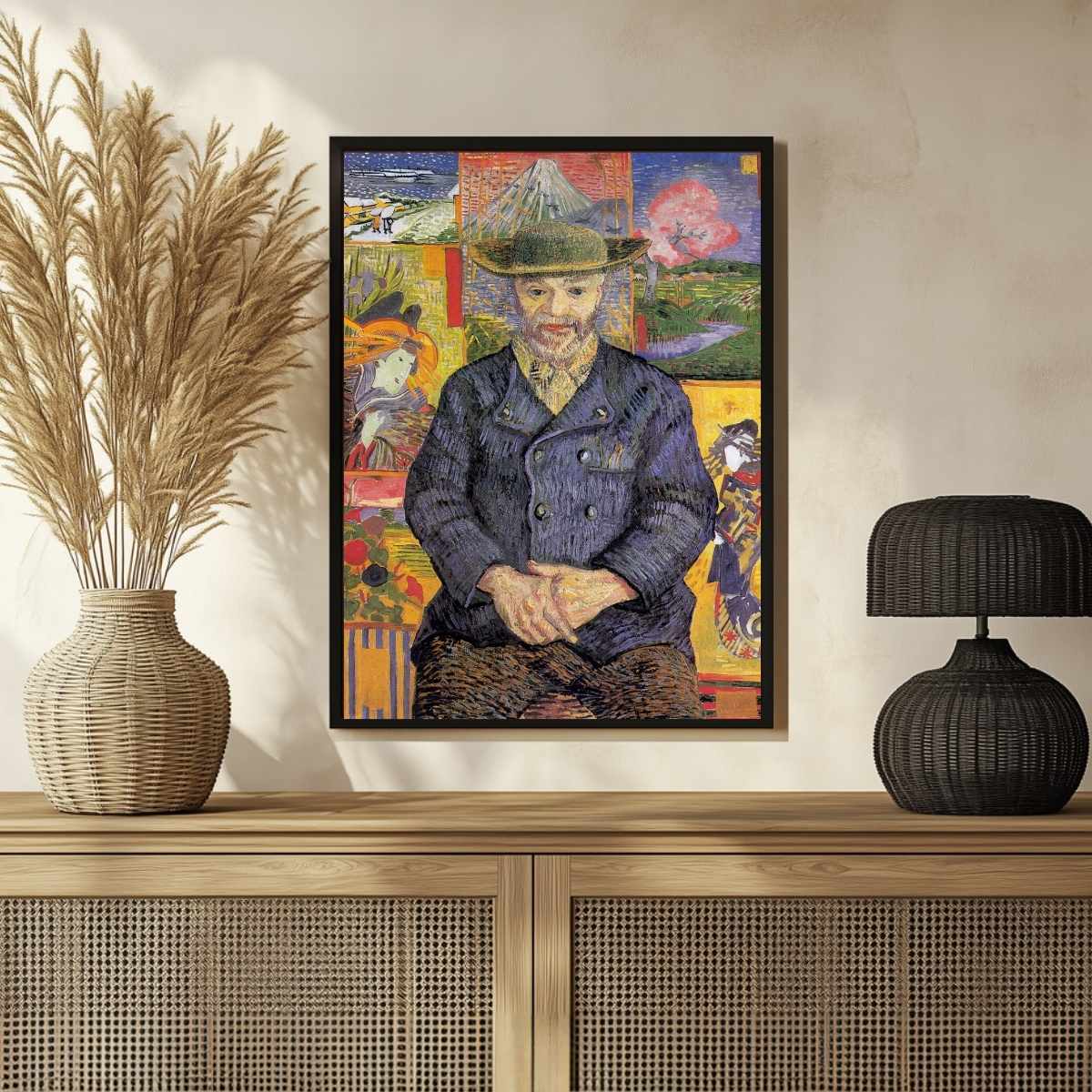 Van Gogh Portrait Painting for Living Room | Père Tanguy Wall Art | Giclée Fine Art Print 3 : 4 Vertical Premium Wall Art Canvas by MeriDeewar