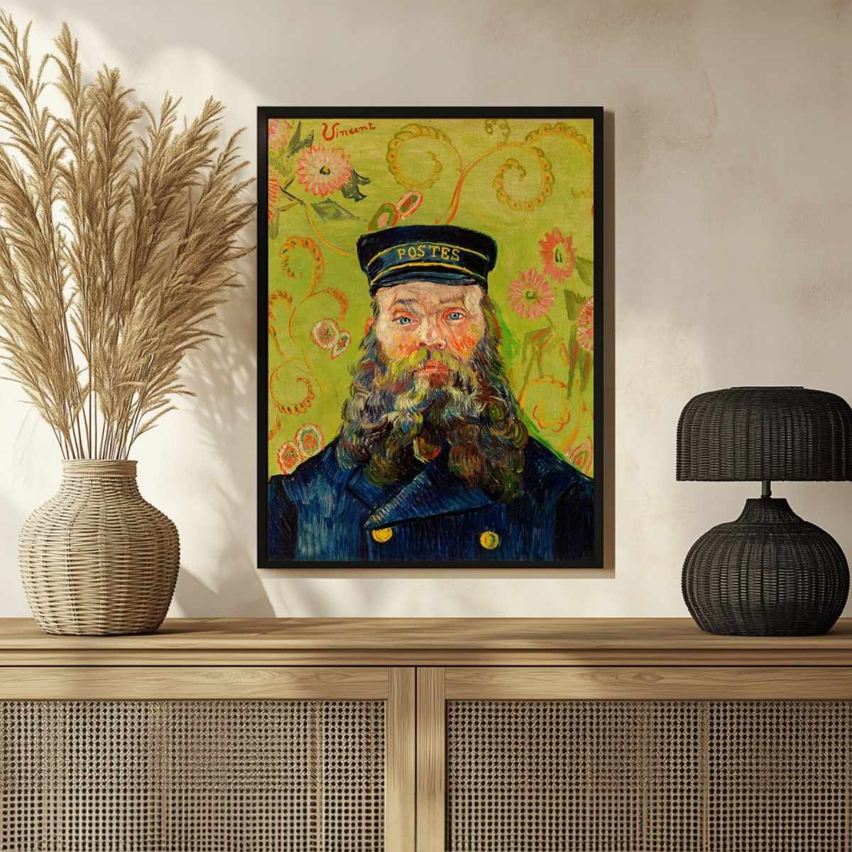 Van Gogh Postman Portrait Painting for Living Room | Joseph Roulin Wall Art | MeriDeewar 3 : 4 Vertical Premium Wall Art Canvas by MeriDeewar