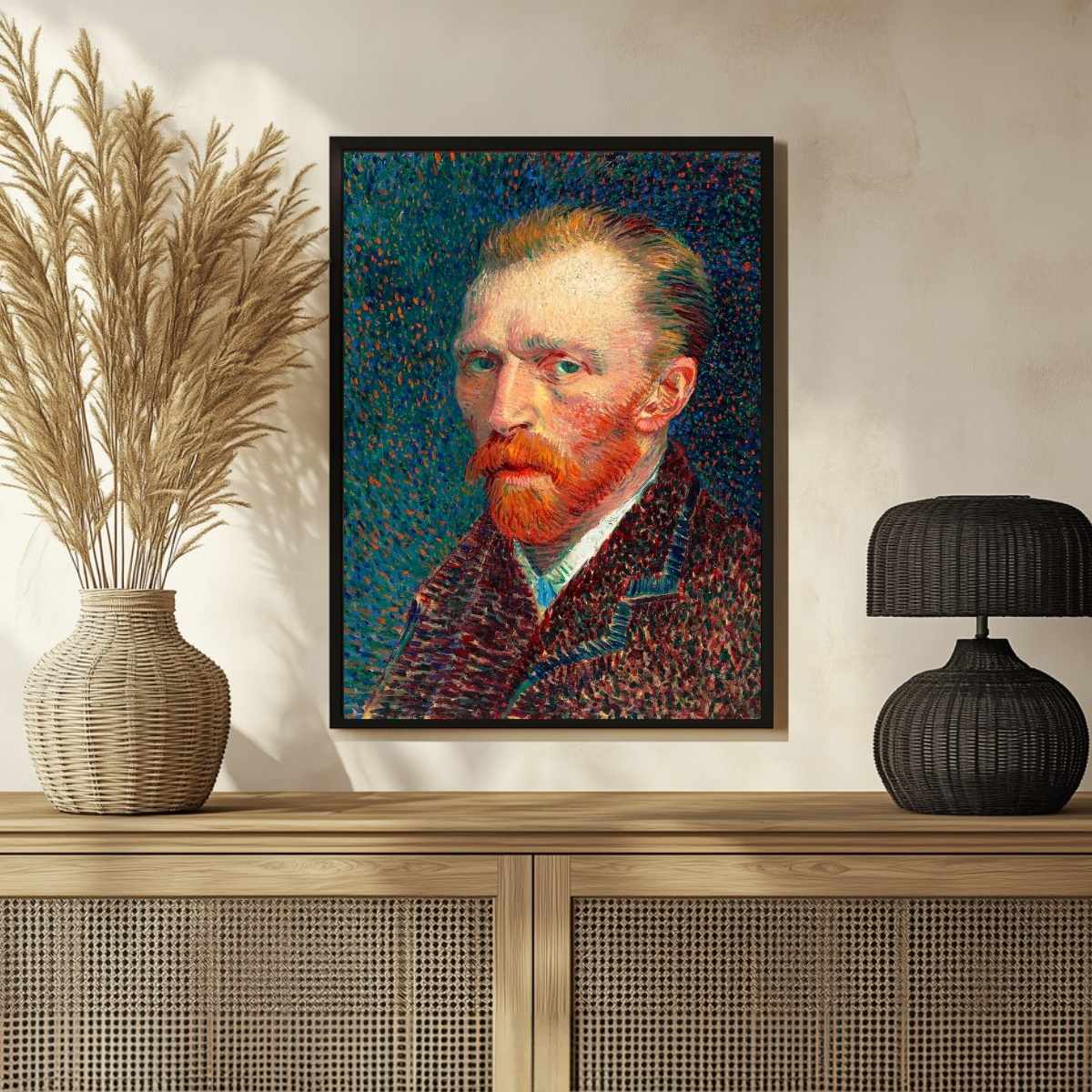 Van Gogh Self Portrait Painting for Living Room | Famous Artist Wall Art | MeriDeewar 3 : 4 Vertical Premium Wall Art Canvas by MeriDeewar