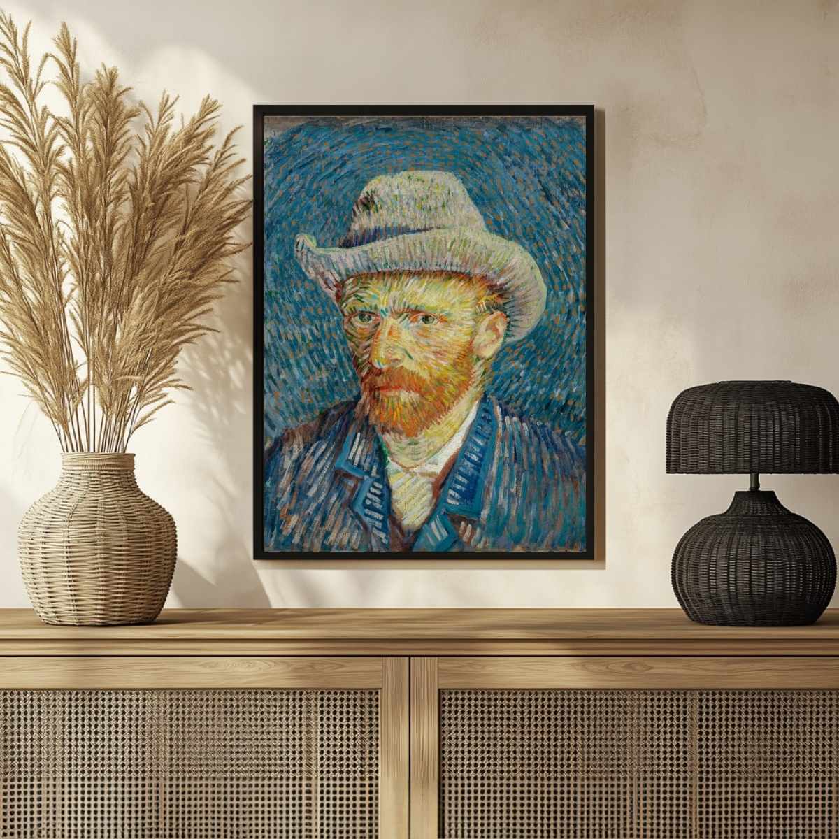 Van Gogh Self Portrait Painting for Living Room | Famous Artist Wall Art | MeriDeewar 3 : 4 Vertical Premium Wall Art Canvas by MeriDeewar