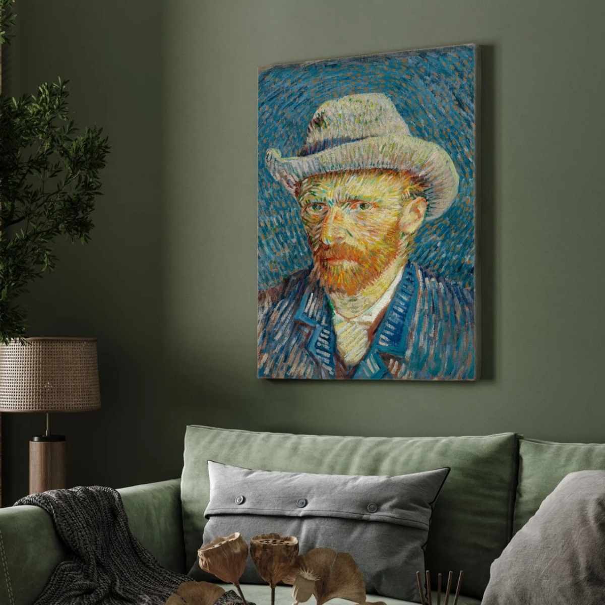Van Gogh Self Portrait Painting for Living Room | Famous Artist Wall Art | MeriDeewar 3 : 4 Vertical Premium Wall Art Canvas by MeriDeewar