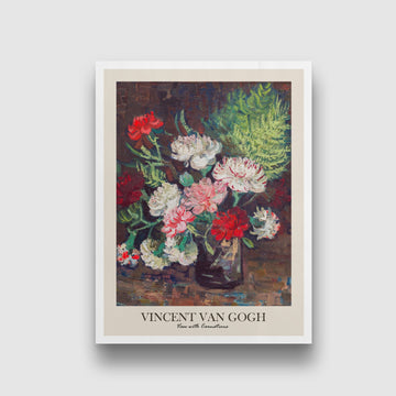 Vase with Carnations Painting by Vincent Van Gogh 3 : 4 Vertical New Premium Wall Art Canvas by MeriDeewar