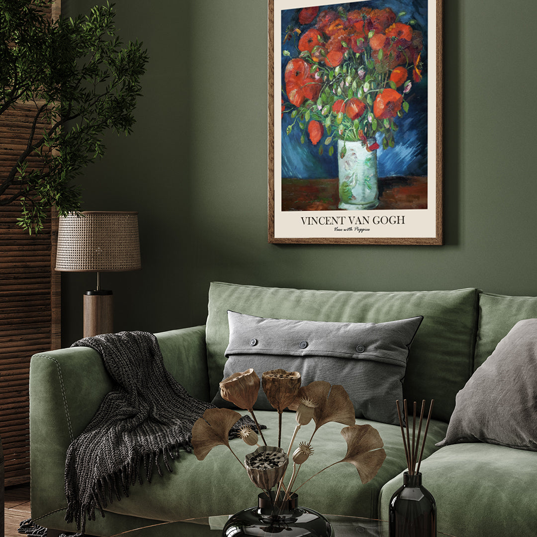 Vase with Poppies Painting by Vincent van Gogh 3 : 4 Vertical New Premium Wall Art Canvas by MeriDeewar