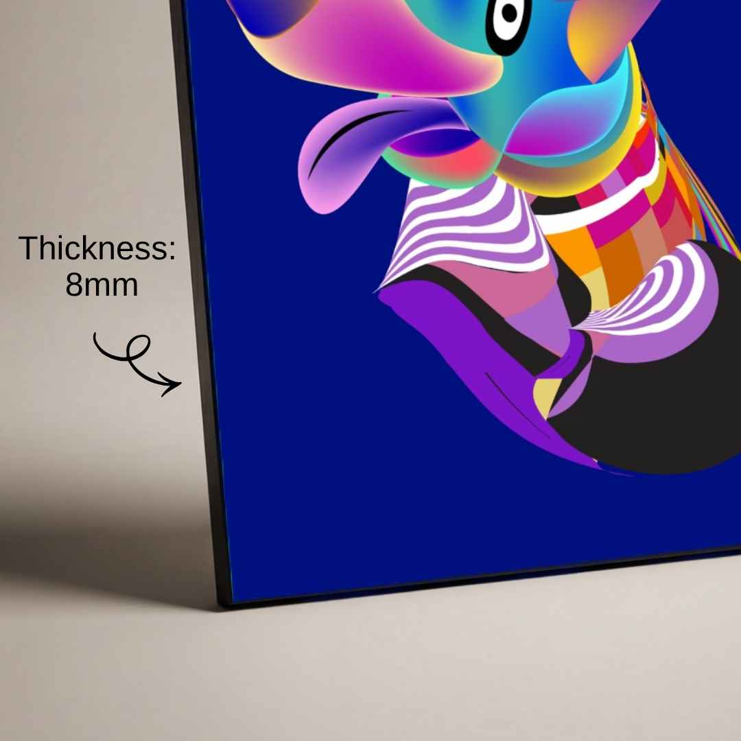 Vibrant Abstract Dog Portrait | Vertical Borderless Art Frame Poster Premium Wall Art Canvas by MeriDeewar