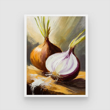 Vibrant Onion Abstract Art - Perfect Wall Decor for Home 3 : 4 Vertical New Premium Wall Art Canvas by MeriDeewar