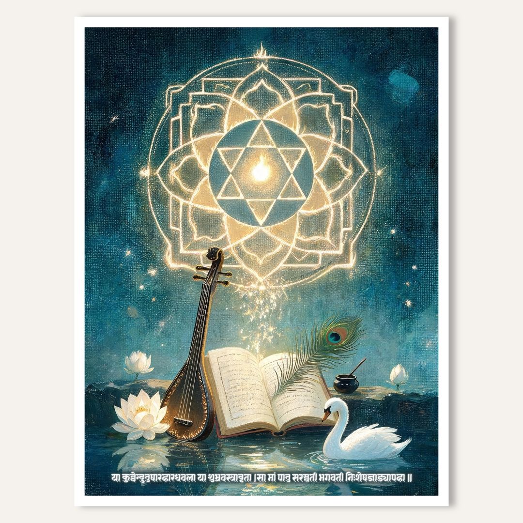 Vidya Yantra | Yantra Wall Art 3 : 4 Vertical Premium Wall Art Canvas by MeriDeewar