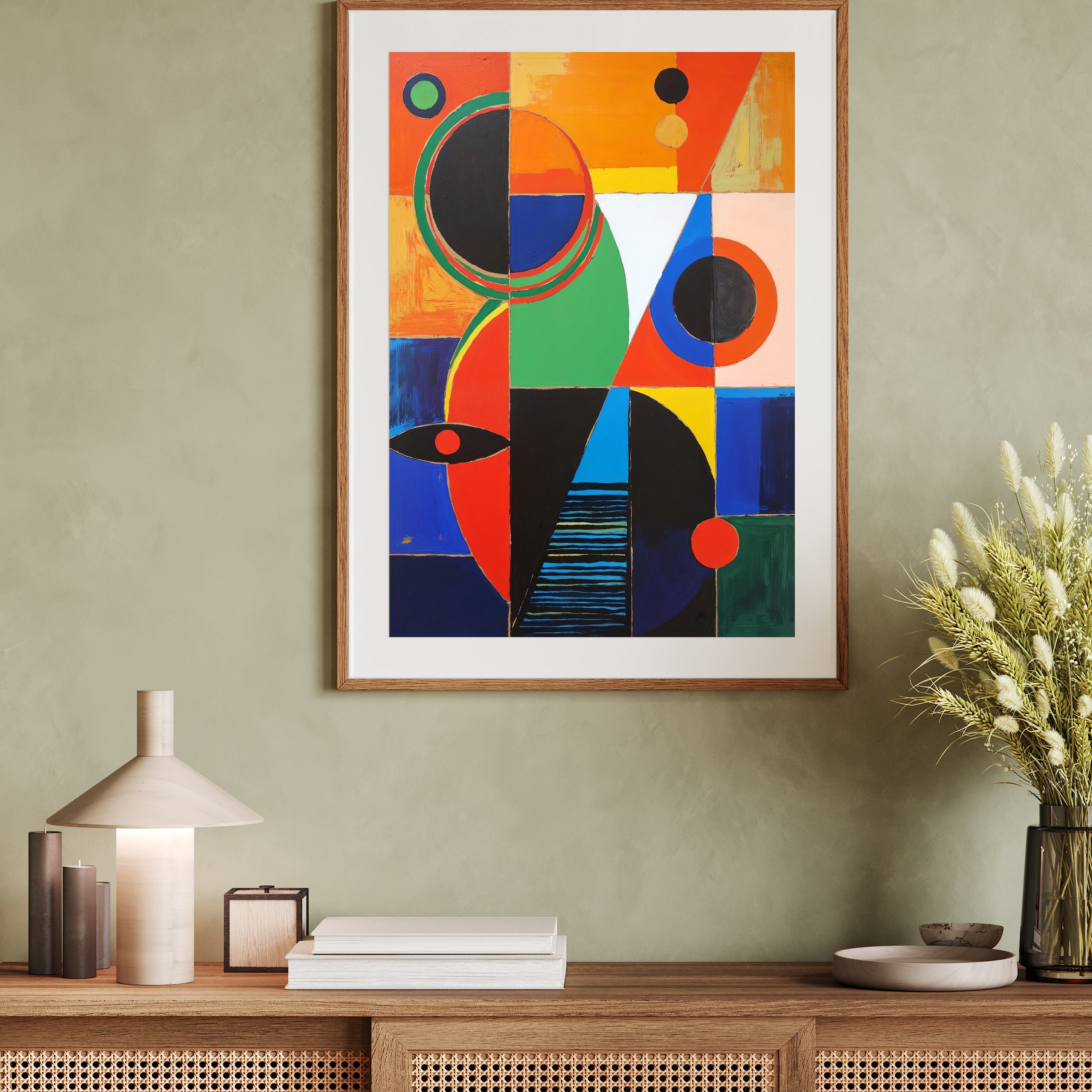 Vigorous Abstract Painting Inspired by S.H Raza set of three frames Walls Premium Wall Art Canvas by MeriDeewar
