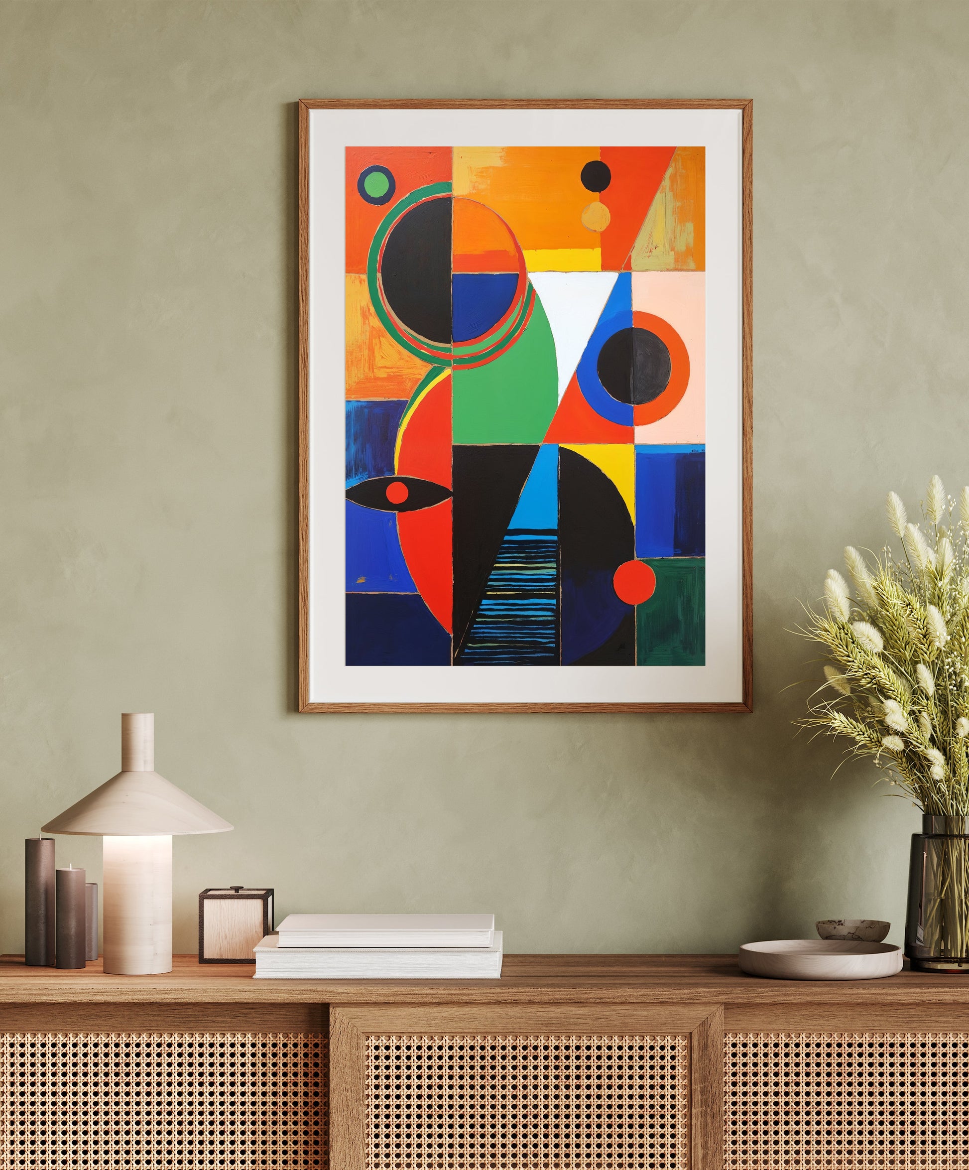 Vigorous Abstract Painting Inspired by S.H Raza set of three frames Walls Premium Wall Art Canvas by MeriDeewar