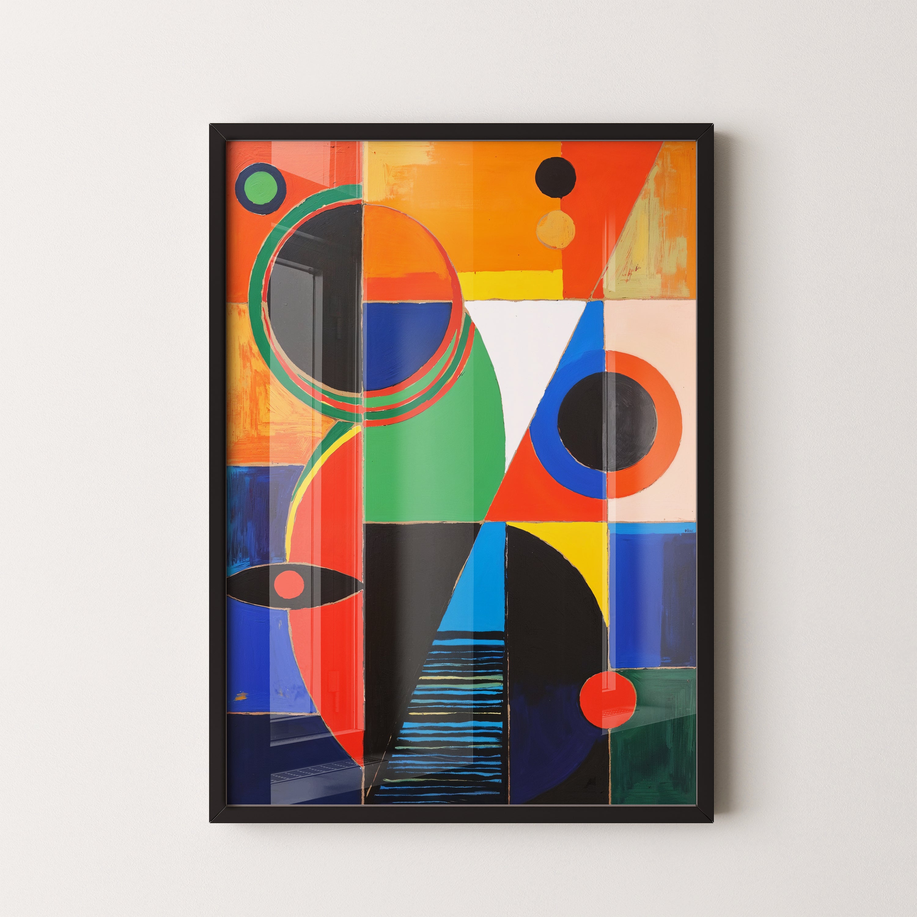 Vigorous Abstract Painting Inspired by S.H Raza set of three frames Walls Premium Wall Art Canvas by MeriDeewar