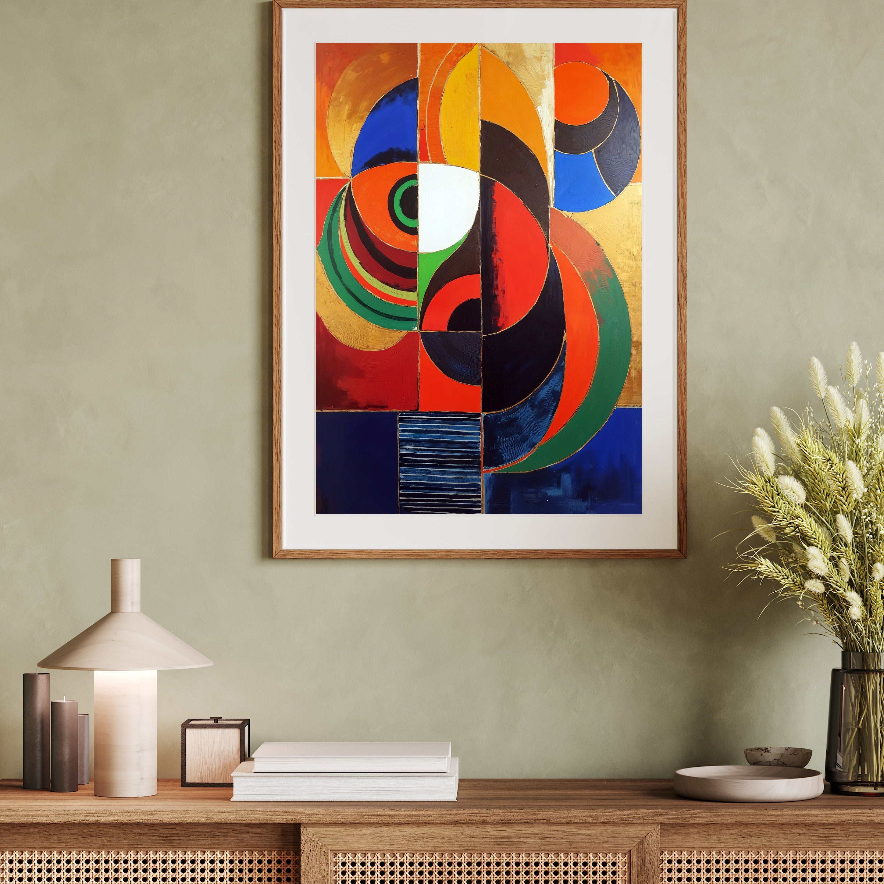 Vigorous S.H Raza-Inspired Abstract Painting for Modern Decor 3 : 4 Vertical New Premium Wall Art Canvas by MeriDeewar