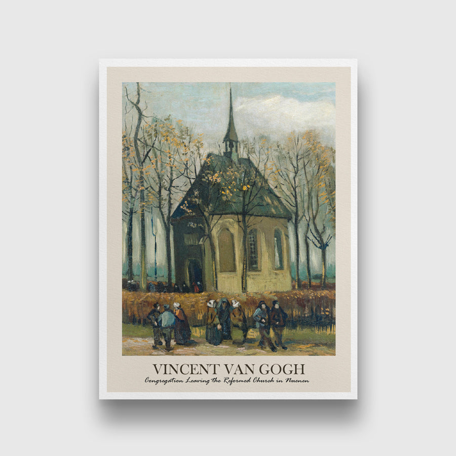 Vincent van Gogh's Church Scene Painting 3 : 4 Vertical New Premium Wall Art Canvas by MeriDeewar