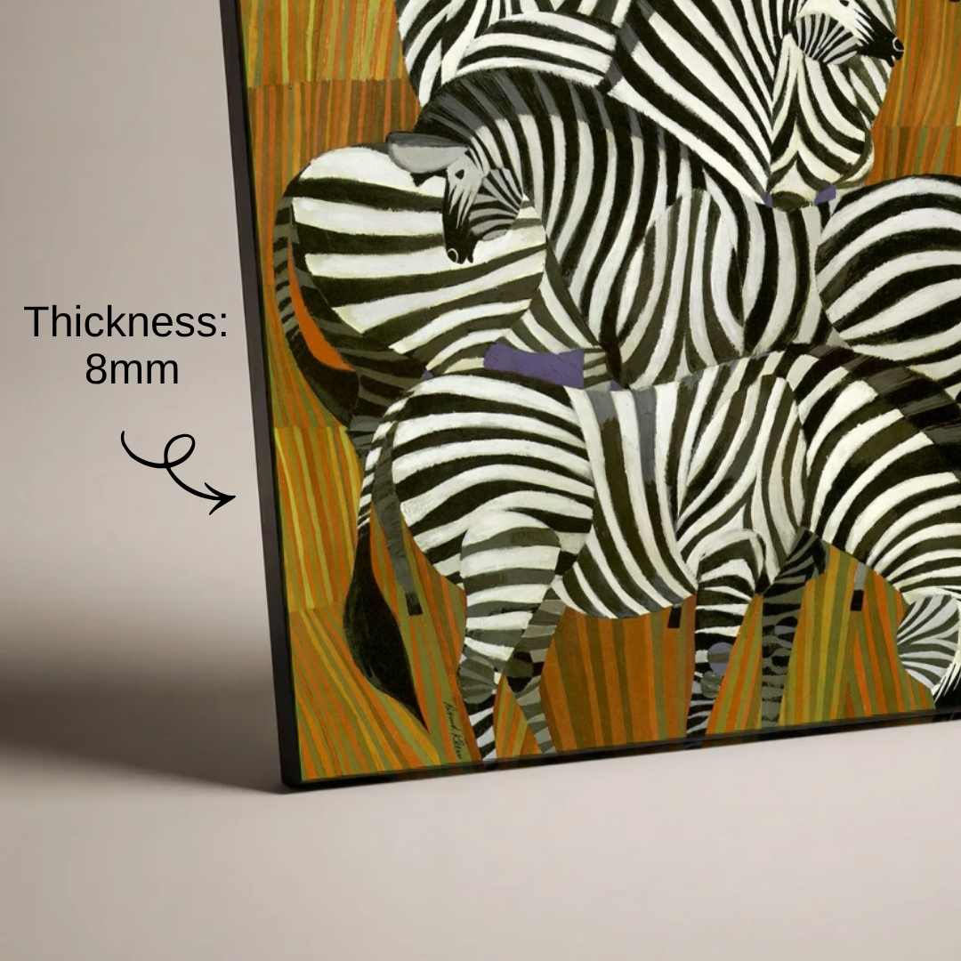 Vintage "Africa" Zebra Wildlife Poster | Vertical Borderless Art Frame Poster Premium Wall Art Canvas by MeriDeewar