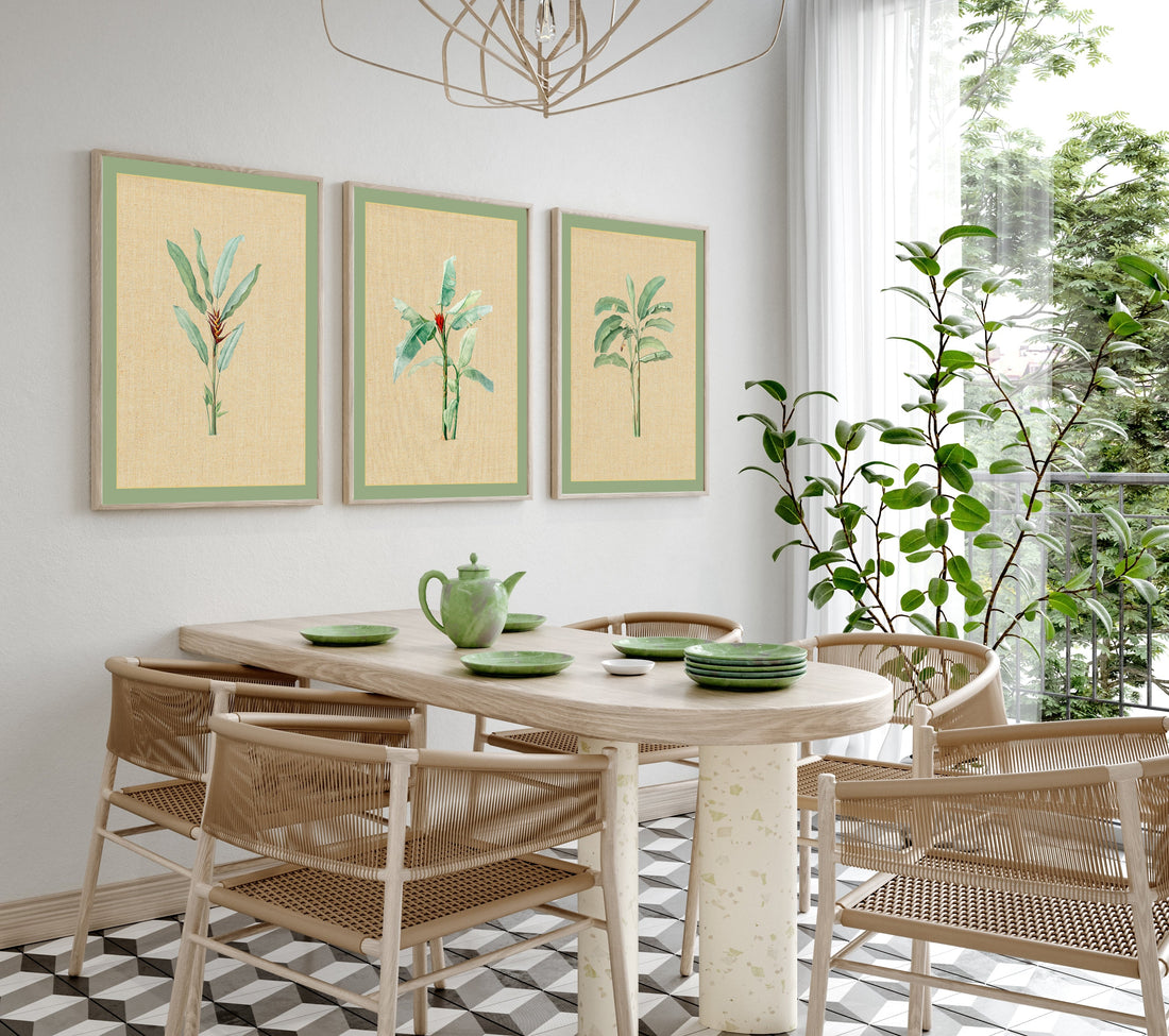 Vintage Banana Leaf Walls Premium Wall Art Canvas by MeriDeewar